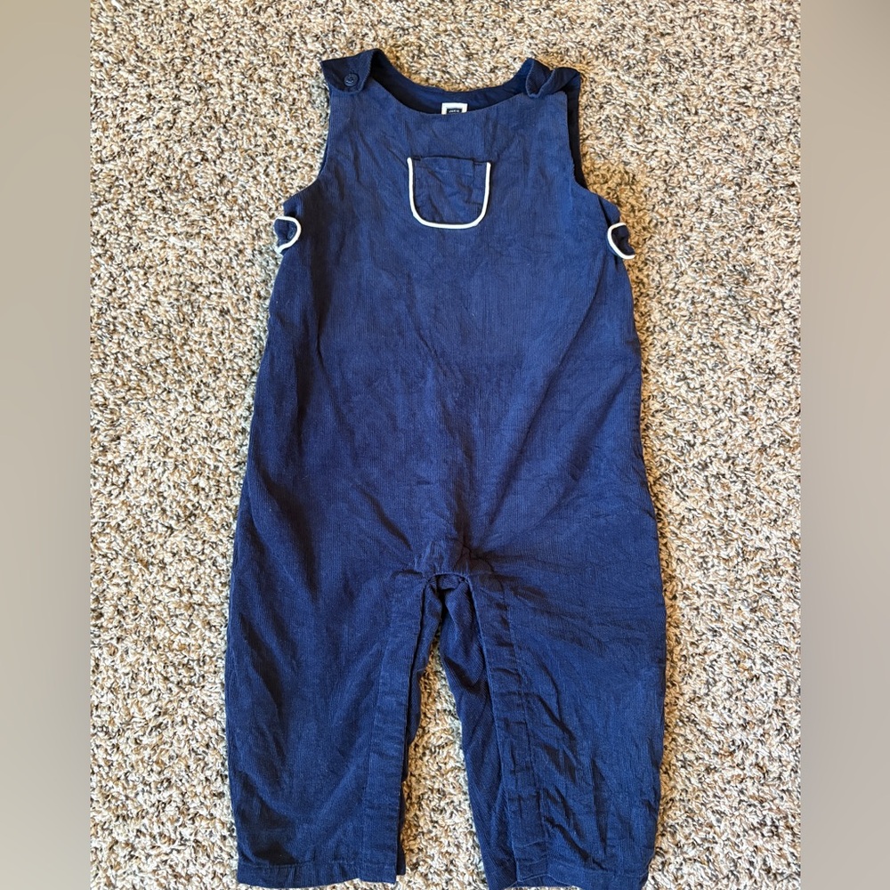 Janie and Jack Navy Overalls with White Trim